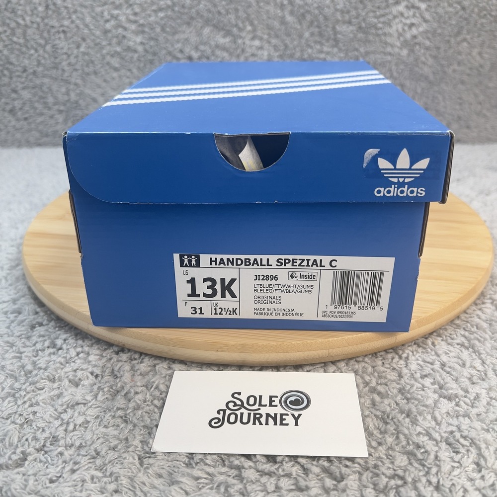 Adidas Handball Spezial Shoes Kids 13k Blue White Suede Gum Classic UNC Sneakers - Picture 12 of 12